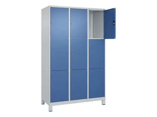 lockerkast,HxBxD 1950x1200x500mm,3x3vakken,vak B 400mm,cil.-slot