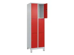 lockerkast,HxBxD 1950x600x500mm,2x3vakken,vak B 300mm,cil.-slot,voeten