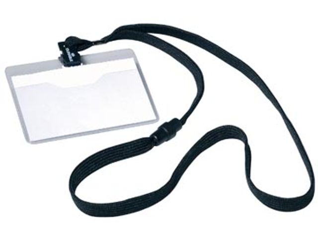 Durable Badge met Textielband Zwart 60x90mm | BadgeWinkel.be