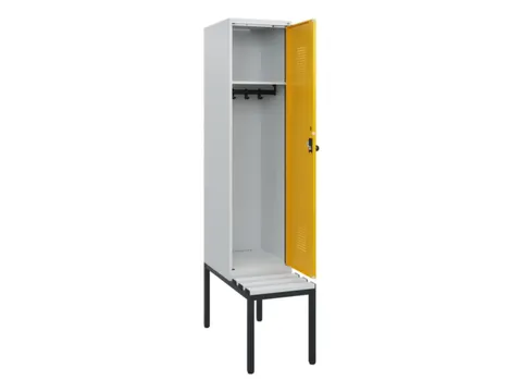 locker met bank,HxBxD 1950x400x815mm,1vak,vak B 400mm,draaigrendel