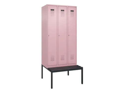 locker met bank,voor scheiding van kleding,HxBxD 2120x900x815mm,3vak