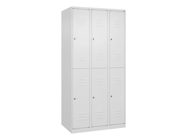 dubbeldekse locker,HxBxD 1850x900x500mm,3x2vak.,vak B 300mm,cil.-slot