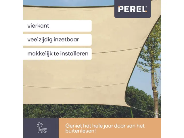 Zonnezeil Vierkant 3.6x3.6m Crème