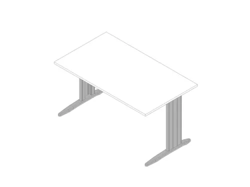 bureau,HxBxD 730x1400x800mm,blad wit,C-voet aluminium