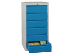 ladekast 1000x500x600mm 6laden cilinderslot RAL7035 front RAL5012