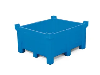 stapelbak,HxLxB 600x1000x1200mm,400l,PE,blauw,Wanden gesloten - 1