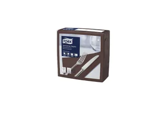 Tork 477774 Soft Dinnerservet Advanced Bruin 39x39cm - 1