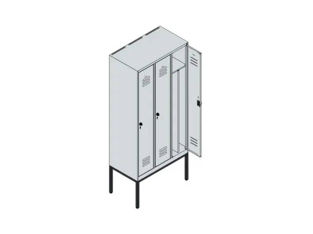 locker voor scheiding van kleding,HxBxD 2120x900x500mm,3vak