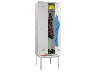 locker met bank,RAL 7035,HxBxD 2150x600x500mm,2vak,vak B 300mm - 1