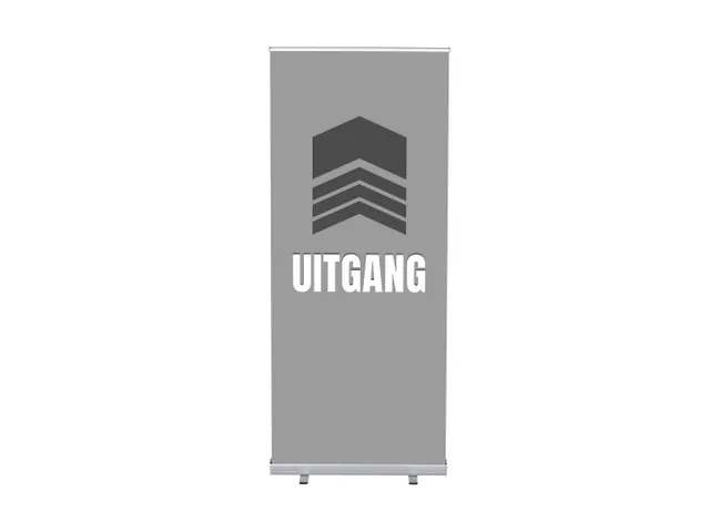 Roll-Banner 85x200 complete set met print "Uitgang" Grijs