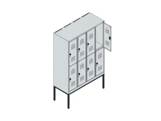 dubbeldekse locker,HxBxD 1950x1200x500mm,4x2vak.,vak B 300mm - 5