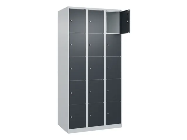lockerkast,HxBxD 1850x900x500mm,3x5vakken,vak B 300mm,cil.-slot