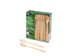 Koffielepel Papstar 110mm hout 100 stuks