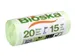 Sac poubelle Bioska amidon 20L 42x50cm vert rouleau de 15 sacs
