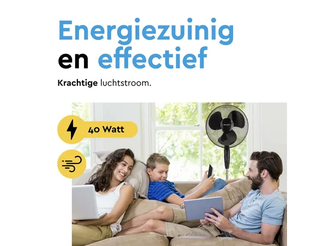 Statiefventilator BRASQ met remote Ø 40cm zwart