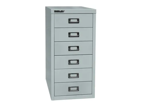 kantoor-ladekast HxBxD 590x278x380mm 6 laden romp lichtgrijs staal
