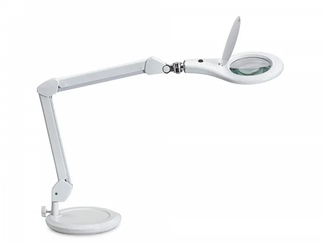 Loeplamp LED MAULmakro Wit met voet