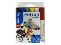 Paintmarker Pilot Pintor Fijne punt 6 stuks Classic kleuren