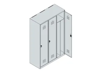 locker voor scheiding van kleding,HxBxD 1850x1200x500mm,3vak - 4