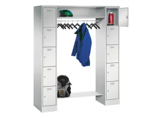 personeelsgarderobe cil.slot 1950x1500x500mm 2x5 vakken 300mm RAL7035 - 1