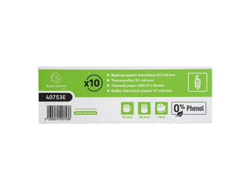 Papierrol zonder fenol voor bankkaartterminals 57x40mm