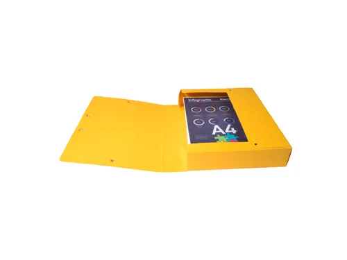 Klasseerdoos glansk. rug 60mm A4 geel