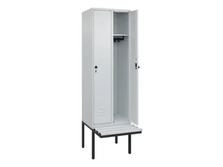 locker met bank,HxBxD 2120x600x815mm,2vak,vak B 300mm,draaigrendel - 2