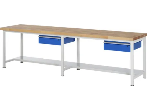 werkbank,HxBxD 840-1040x3000x900mm,beukblad,draagverm. 1250kg,4voeten