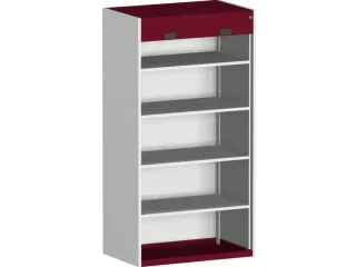 roldeurkast 2000x1050x650mm 4xStalen bodem cil.-slot RAL7035 RAL3004 - 1