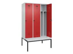 locker met bank,voor scheiding van kleding,HxBxD 2120x1200x815mm,3vak