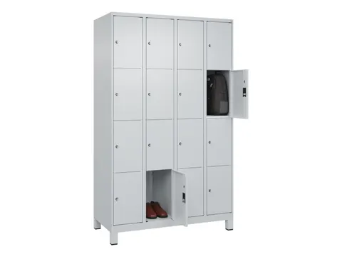 lockerkast,HxBxD 1950x1200x500mm,4x4vakken,vak B 300mm,cil.-slot