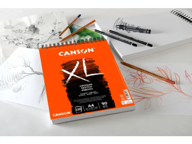 Schetspapier Canson XL Sketch 120vel 90gr A4 ivoorwit