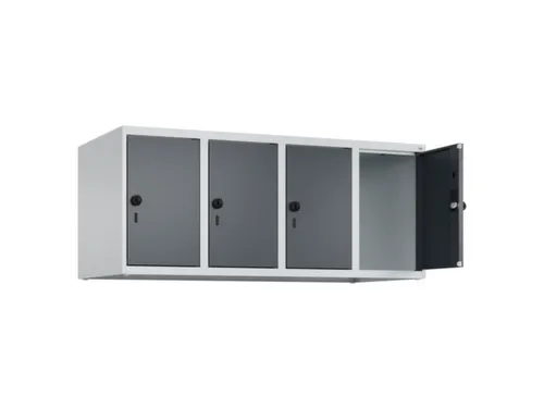 opzetkast,v. locker,4vak.,vak B 300mm,HxBxD 500x1200x500mm,vleugeldeur