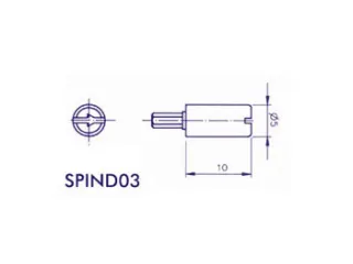 Spindel 5mm (Zwart) - 3
