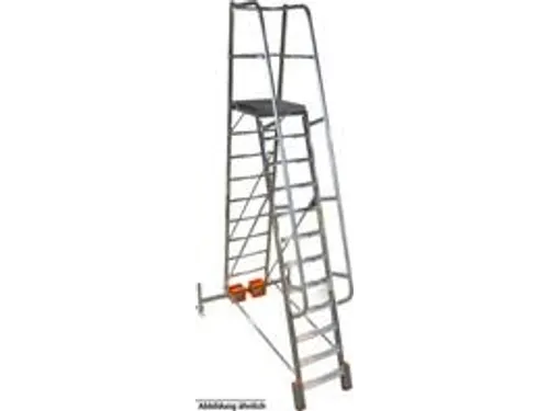 verrijdbare treden-platformladder,eenzijdig,8trede(n),stand H 1,9m