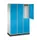 Dubbeldekse garderobekast,RAL 7035/RAL 5012,HxBxD 1950x1220x500mm