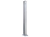 Afzetpaal Rvs 70X70Mm H 900Mm Kiepbaar Afsluitbaar Opschroefbaar