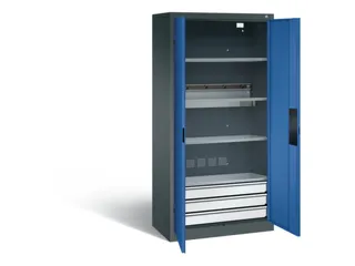 acculaadkast 1950x930x500mm 5stekkerdozen 230V cil.-slot front RAL5010 - 1