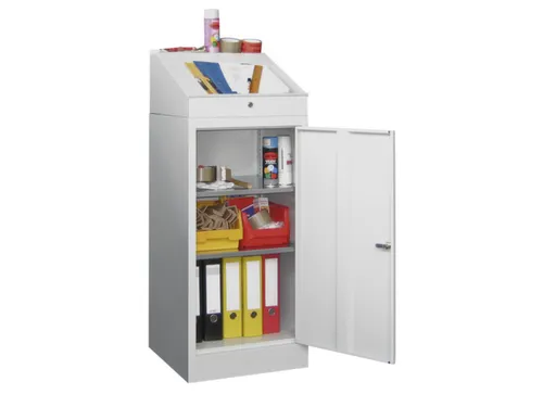 Lessenaarkast Hxbxd 1095/1270x500x500mm 2legborden Staal Ral7035