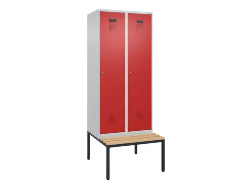 locker met bank,HxBxD 2120x800x815mm,2vak,vak B 400mm,cilinderslot