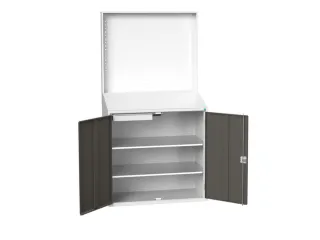 lessenaarkast achterwand 2000x1050x550mm 2 legbord/1lade RAL7016 - 1