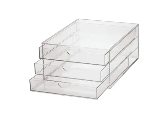 OUTLET Acryl Ladenblok A4 3 Laden Transparant