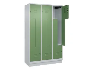 Z-garderobekast,HxBxD 1950x1200x500mm,vak B 200/400mm,cil.-slot,sokkel - 2