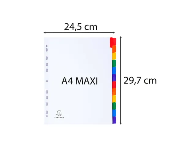 Tabblad Karton 160 Gram A4 + index 12 tabs wit