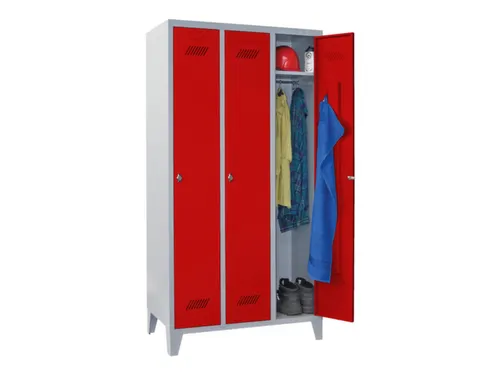 locker,HxBxD 1850x900x500mm,3vak,vak B 300mm,RAL7035,front RAL3000