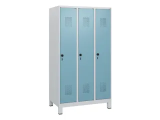 schoollocker,HxBxD 1630x900x500mm,3vak,vak B 300mm,draaigrendel,voeten - 2