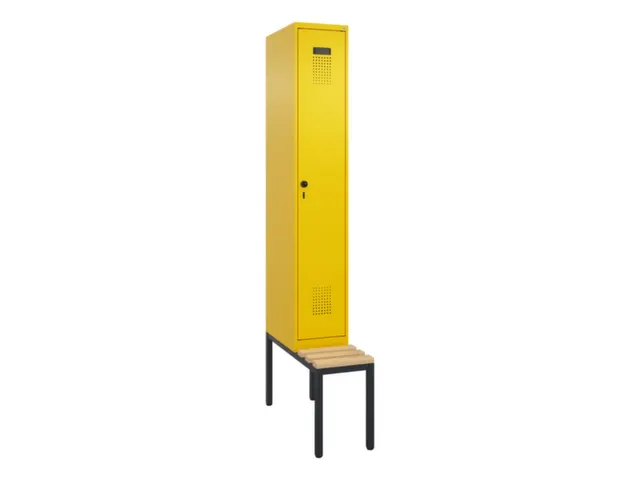 locker met bank,voor scheiding van kleding,HxBxD 2120x300x815mm,1vak