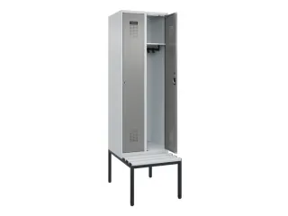 locker met bank,HxBxD 2120x600x815mm,2vak,vak B 300mm,cilinderslot - 1