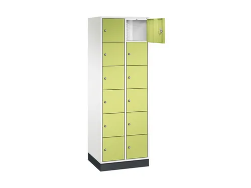 lockerkast,HxBxD 1950x620x500mm,2x6vakken,cil.-slot,sokkel