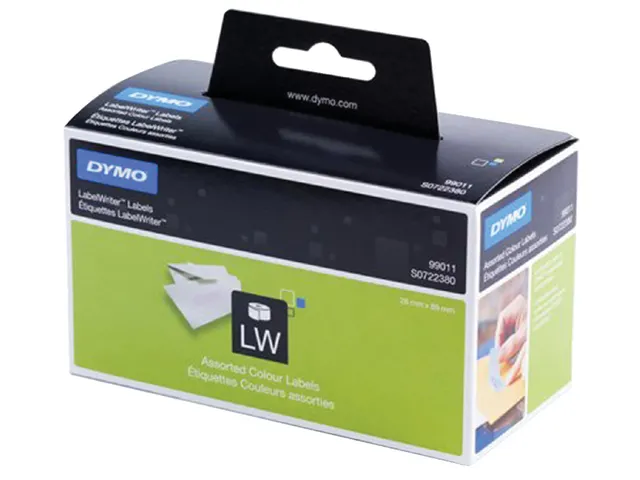 Etiket Dymo 99011 assortiment kleurenetiketten 28x89mm
